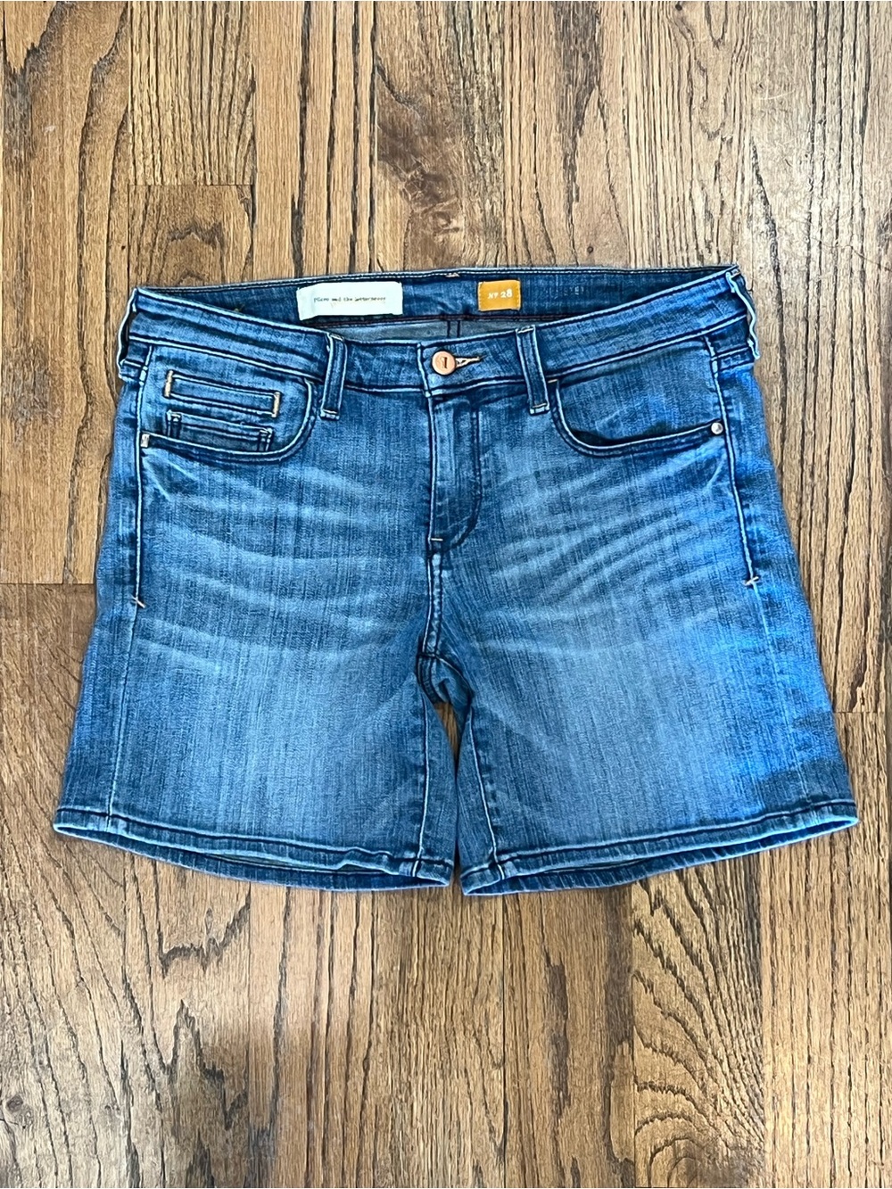 Pilcro Blue Denim Midwash Jean Shorts